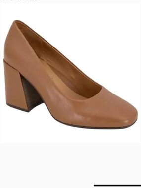 Gentle Souls Irie Block Heel Pump Pecan Brown Leather Size 9.5 Comfort Heel NEW